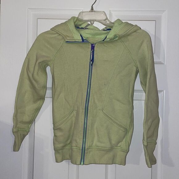 ✨Ivivva by Lululemon Athletica Lime Green and Purple Hooded Sweatshirt - Picture 1 of 10